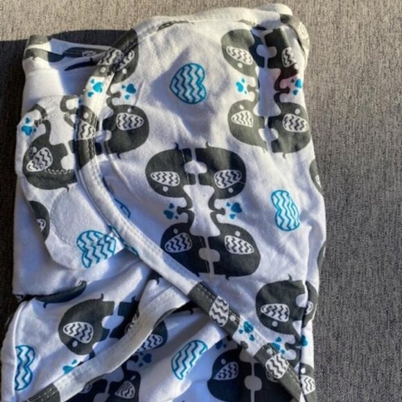 SleepingBaby Zippy Swaddle - 100% Cotton Baby Swaddle Blanket, eLOVEphant - M/L - Picture 2 of 9